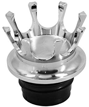 HCmotorku Motorrad King Crown Tankdeckel belüftet Tankdeckel Rechtsgewinde Aluminium Ölkappe passend für Harley Dyna Softail Touring Road King Sportster XL 883 1200 Chrom