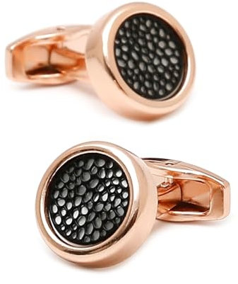 Homxi Manschettenknöpfe Herren Personalisiert,Cufflinks Manschettenknöpfe Legierung Herren Rund Hemd für Manschettenknöpfe Rosegold