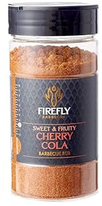 Firefly BBQ Quality Cherry Cola BBQ Rub - Irresistible Unique Flavour Fusion, Made with The Finest Ingredients, Perfect for Grilling, Smoking, or Roasting Pork, Chicken, Beef, & Veggies 300ml