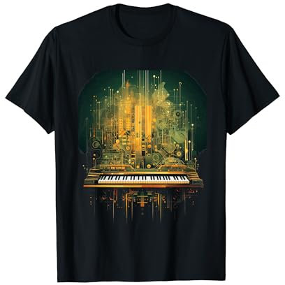 modular Synthesizer elektronische Musik mit Keyboard analog T-Shirt