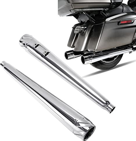 WRIDEX Zubehör Motorrad Für Harley Touring Road Street Electra Ultra Glide 1995 96 97 98 99 2000 01 02 03 04 05 06 07 08 09 10 11 12 13 14 15 16 4 Megaphone Slip-on Schalldämpfer Auspuff