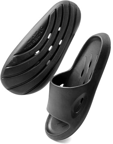 Kattmas Shower Shoes Quick-Dry Non-Slip Bathroom Slippers for Men & Women,Quick-Dry Non-Slip, Home Slides Dorms, Gym, Pool, Spa, Camping, Beach Black Size 260mm