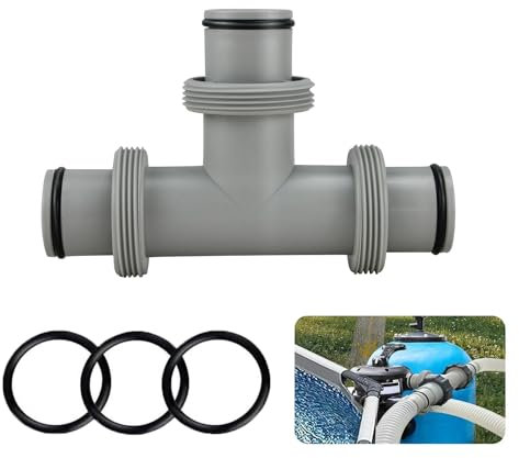 SIGANDG Raccord de Tuyau en T Piscine 38mm,Raccord en T pour Piscine,Connecteur de Tuyau de Piscine pour Tuyau de Ø 38mm,Kit de raccordement pour piscine Intex Coleman