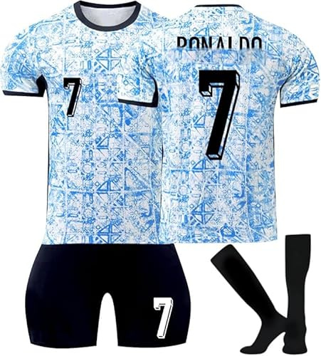 FTRGHNY Maglia Calcio per Bambini Adulti,Maglietta da calcio,Rosso Maglia,2024 Set di Maglie da Calcio,Abbigliamento da Allenamento per il Calcio Camicia, Pantaloncini e Calzini