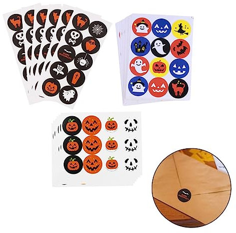 KOMBIUDA 30blätter Halloween Aufkleber Selbstklebende Deko-sticker Mit Kürbis Geist Und Spinne Für Fenster Partydekoration Für Bastelprojekte Und Geschenktüten