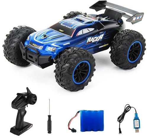 fisca Ferngesteuertes Auto, 2.4GHz Offroad RC Crawler Truck 4X4 RC Truggy Geländegängig Spielzeug - RC Monster Truck RTR Geschenk für Jungen Mädchen Erwachsene