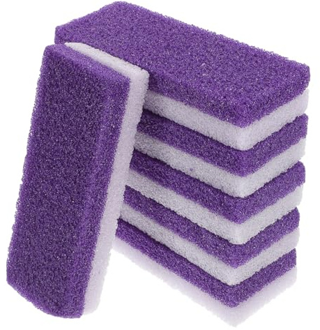 Piedra Pómez para Exfoliar Púrpura 6 Piezas, Herramienta de Pedicura | Eliminación de Células Muertas y Durezas, Acabado Liso para Pies, Formato en Paquete de Seis