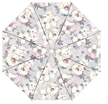 FENBNMK Taschenschirme Kompakter Regenschirm for Damen und Herren, winddichter Reiseschirm, wasserdichter Taschenschirm, robuster, langlebiger Sonnen- und Regenschirm Regenschirme(Blanc)