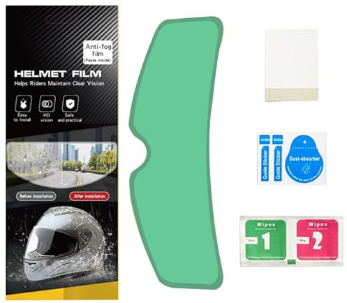 Pellicola antiappannamento per visiera del casco – Protezione antipioggia | Inserto per lenti durevole con adesivi per casco da moto, migliora la visibilità e la sicurezza durante la guida