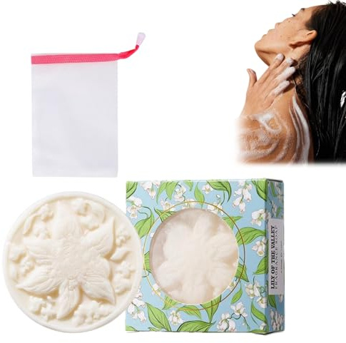 Lily of the Valley Fragrance Soap, 130g Jabón Perfumado De Lirio Del Valle, Con Bolsa De Jabón De Malla, Limpieza Suave Y Aroma Floral Fresco, Para Piel Equilibrada