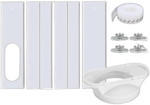 Kit de ventana de CA portátil, kit de sellado de ventana de aire acondicionado, kit de ventilación de CA ajustable para ventana corredera, kit de CA sin costuras, placas de sellado de ventana ajustabl