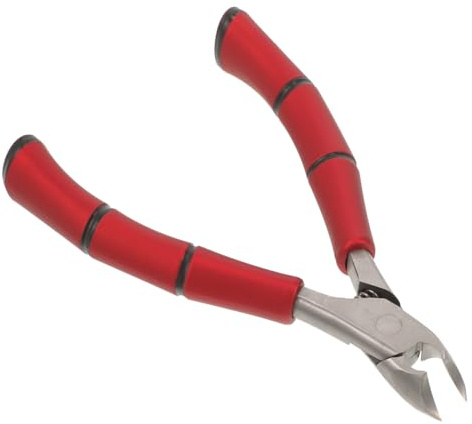 CALLARON Cortaúñas para Pies de Acero Inoxidable, Mango de Plástico Rojo, Corte Preciso y Cómodo para Uñas Encarnadas, Adecuado para Uso Familiar y Salón