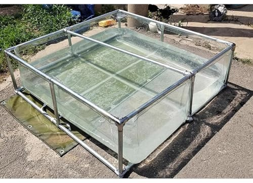 Genérico Acuario Temporal Transparente con Panel de visualización, Estanque Interior/Exterior para koi y Patos, Piscina acuática elevada, Acuario portátil de Lona, 50 x 50 x 40 cm