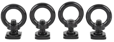 banapoy 4 Anclajes de Ojal para Montaje en Riel en T, Pernos de Riel M8, Anillos de Amarre con Ranura en T de Acero Inoxidable, para Anclaje con Cuerdas o Cuerdas elásticas. (Black)