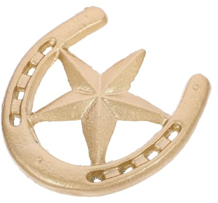 ELAYARD Colgante con Forma de Herradura y Figura Estrellada Adorno en Hierro Dorado Estable y Fácil de Instalar de Pared para Decoración Elegante en Jardín o Parque