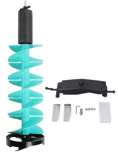 Trapano Perforatore Ghiaccio 8 Pollici, Punta Elettrica per Ghiaccio Spesso e Acque Profonde - Materiale Leggero e Resistente, Lama in Carburo di Tungsteno, Adattatore Universale
