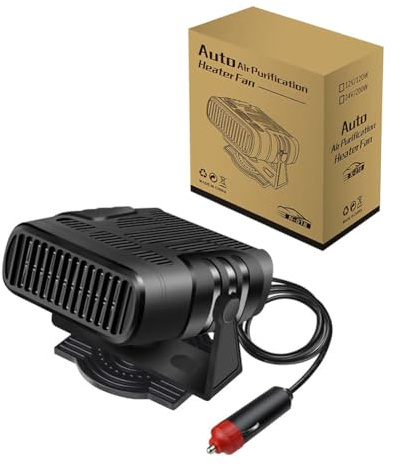 4modlr Riscaldatore per Auto 12V, 4 in 1 Potente Sbrinatore per Auto Riscaldamento Veloce con Rotazione 360° e Regolazione 90° su Giù per La Maggior Parte delle Automobili