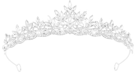 Tiara Corona di Cristallo con Strass Regina Corone di Cristallo da Donna Diadema Sposa Coroncina Principessa Accessori per Fascia per Festa di Natale Capodanno Carnevale Matrimonio Ballo (B)
