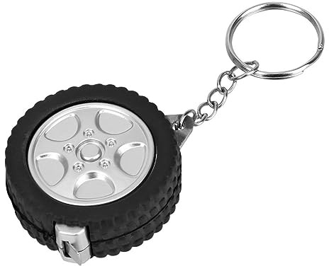 JINGYAN Metri a nastro Tape Measure Tire Shape Mini Retractable Centimeter/Feet Keychain Ruler for Travel Camping Sewing Tool