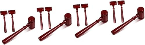 12 piezas de mini mazo de madera para juez para niños y niñas, martillo de madera, juguete de juez, regalo de fiesta para abogado, cosplay, accesorios de disfraces, durabilidad