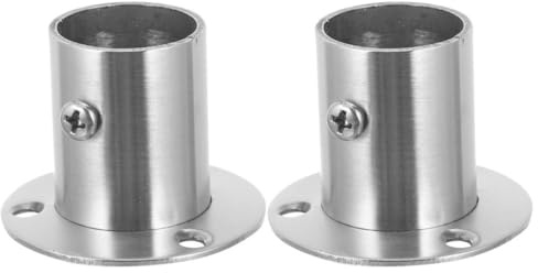 SECFOU Supporti per Aste Armadio Base per Barra Appendiabiti e Doccia in Acciaio Inox 304, Staffe Flangia Lucida da 22mm Installazione Sicura Confezione da 2 per Guardaroba e Bagno