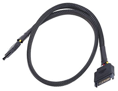 Phobya SATA-strömförlängningskabel, 60 cm, mantelt, svart