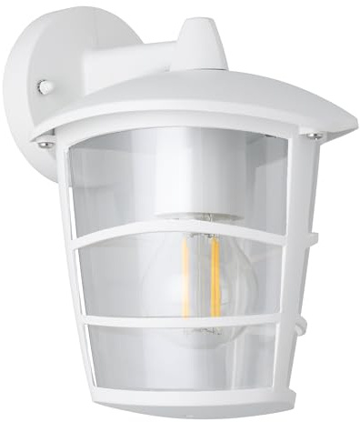 EGLO Außen-Wandlampe Aloria, 1 flammige Außenleuchte | Wandleuchte aus Aluguss und Kunststoff, Farbe: Weiß, Fassung: E27, IP44