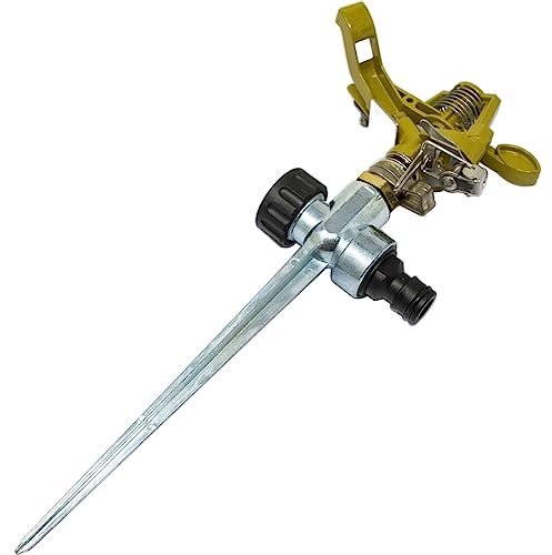 Impulse Spike Water Sprinkler - Garden Watering Tool, Lawn Grass Flowers, Metal Zinc | For Lawn Gardening, Yard Golf Metal Spike Hose Water Sprayer