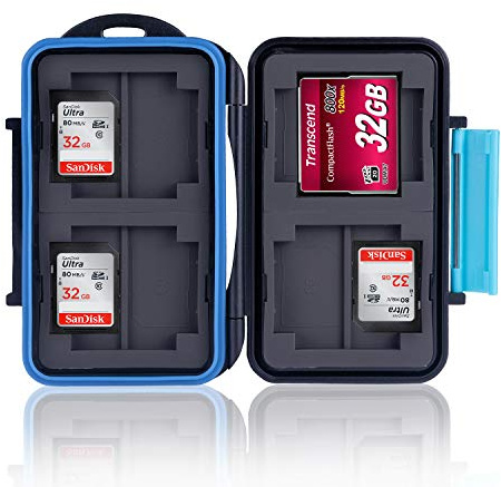 Ares Foto® MC-2 Speicherkarten Schutzbox • Memory Card Case • Card Safe • Aufbewahrung & Transport für 8 Stück SD Karten und 4 Stück Compact Flash Karten (CF Cards)