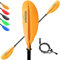 OVERMONT Paddel Aluminium Doppelpaddel SUP Paddel 222cm mit verstellbaren Paddel-Blätter für Kanusport Kajakfahren Kanadier Boot Ruderboot Schwarz/Rot/Orange