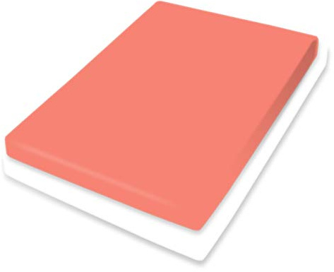 Bassetti Topper Spannbettlaken Uni Coralle X1/687 aus Baumwolle und Elasthan in der Farbe Coralle, Maße: 180cm x 200cm, 200cm x 220cm, 9302376