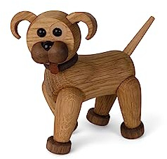 Spring Copenhagen Kleiner Welpe Woody - Handgefertigte Holzfigur | Einzigartige Wohnkultur & Geschenk