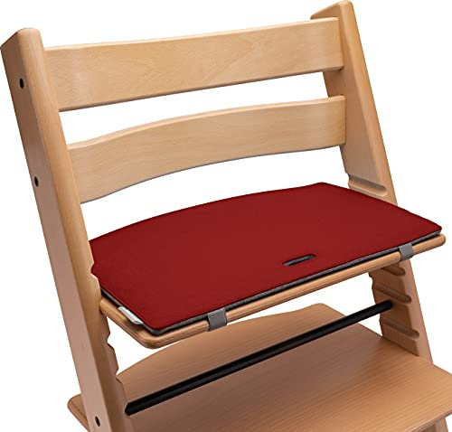 Sitzkissen Hochstuhl kompatibel mit Stokke Tripp Trapp Hochstuhl (rot / grau) Sitzpolster Kissen Sitzauflage Stuhl Polster Auflage Filz - Zubehör für Kinderstuhl Holz Treppenhochstuhl | Mahona