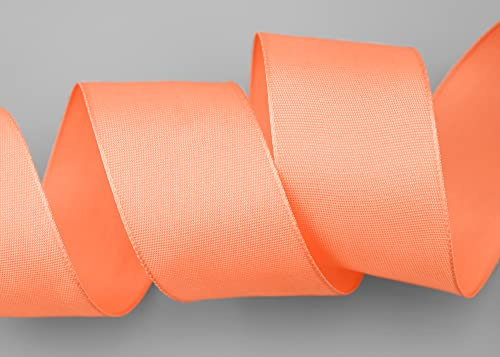 25 m x 40 mm Drahtkantenband LEO APRICOT Lachs (034) Dekoband mit Drahtkanten einfarbig Geschenkband Stoffband Schleifenband Visco Draht aus nachwachsenden Rohstoffen biologisch abbaubar
