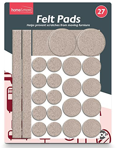 SOL 27pk Felt Pads - Floor Protectors for Chair Legs & Furniture Feet - Durable Felt Pads to Safeguard Floors - Ideal for Home & Furniture Protection