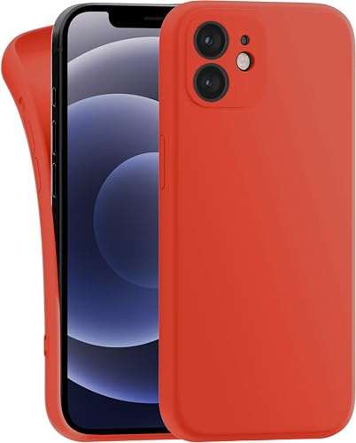 MyGadget Case for iPhone 12 - Cover Ultra Thin TPU - Soft Touch Rubber & Anti-Scratch Shell - Flexible Silicone - Matte Orange