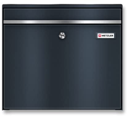 Metzler Boîte aux Lettres Anthracite RAL 7016 personnalisée avec étiquette Interchangeable, boîte aux Lettres Murale avec étiquette Nominative, boîte aux Lettres avec Compartiment à journaux BK212