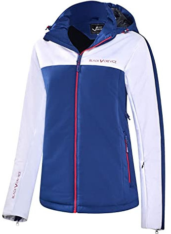 Black Crevice Damen Skijacke, 10.000mm Wassersäule, atmungsaktiv, blau/weiß, 40