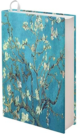 BYCHECAR Couverture de livre extensible Van Gogh Book Sox pour couverture rigide Motif fleurs de cerisier Format livre jusqu'à 22,9 x 28,9 cm
