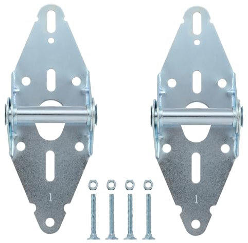 HOME MASTER HARDWARE Garage Door Hinges #1, Heavy Duty 14 Gauge Steel Garage Door Parts with Galvanized Finish - Residential/Light Commercial Garage Door Replacement, 2 Pack
