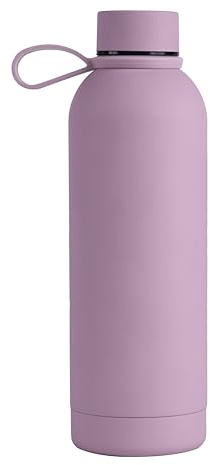 Borraccia Memotak Bottle Soft Touch Rosa Confetto 500 ml personalizzabile STAMPA UV | Bottiglia isolata a tenuta stagna per Sport, Bambino, Bambina | 24 ore freddo & 12 ore caldo