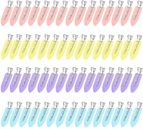 60 Stück Nahtlose Haarspange, 6 x 1,8 cm Kein Verbiegen Haarklammern Haarspangen zum Schminken Hair Clip für Frauen Mädchen Haarstyling Makeup (Lila, Gelb, Rosa, Blau)