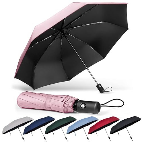 Ombrello pieghevole I apertura e chiusura automatica I resistente al vento, impermeabile e compatto I ombrello da viaggio leggero con manico antiscivolo I perfetto per uomo e donna I Drytogo