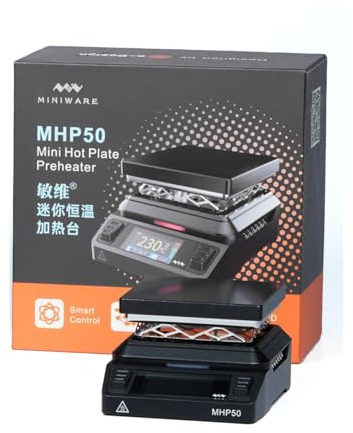 MINIWARE MHP50 Heiß Plate Preheater (Messing mit Nano-Ceremic-Beschichtung) 150W 50x50mm Heizung Mini Smart Konstante TemperaturHeiß 100-350 ° C Lötstation Werkzeug