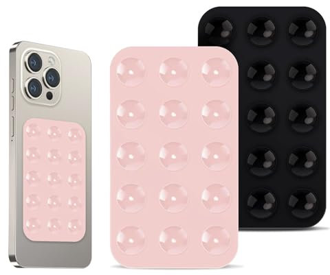 Fuletooye 2pcs Silicone Suction Cup Phone Holders, Double Sided Suction, Octopus-Inspired Grip, Versatile Use for Smartphones