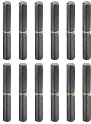 QUARKZMAN 12pcs Soudure sur Baril Charnières, 4-6/8 x 10/16 (LxD) Carbone Acier Soudable Détachable Baril Charnières pour Métal Portail Bancante Porte Remorque Rampe, 0,35 Broche OD