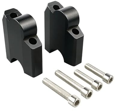 Torretas Manillar Elevadores de barra de manillar de aluminio para motocicleta, elevadores de manillar de 0,9 hacia atrás y 2 para Tenere 700 para XT700Z 2019 2020 1-1/8 Elevador Manillar Moto(Negr