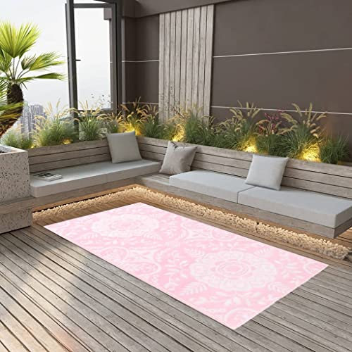 Lauuoeriau Haus und Garten, Rasen und Garten, Outdoor-Wohndecken, Outdoor-Teppich, Rosa, 120 x 180 cm, PP