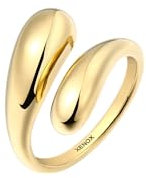 XENOX® Duo Drop Ring - Damen Ring aus hochwertigem Edelstahl, 100% Wasserfest | X2670G/52