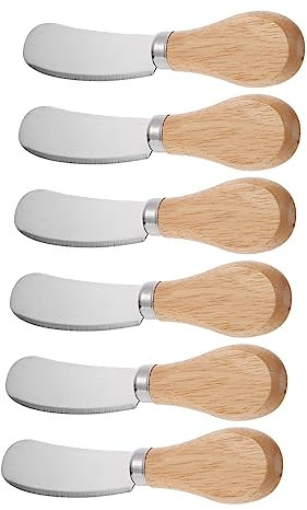 Cabilock 6 Piezas Cuchillo Para Queso y Mantequilla De Acero Inoxidable Untador De Queso y Cortador De Mantequilla Para Untar y Cortar Lonchas De